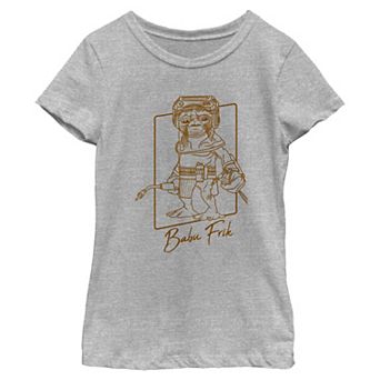 Girls 7-16 Star Wars The Rise Of Skywalker Babu Frik Outline Graphic Tee
