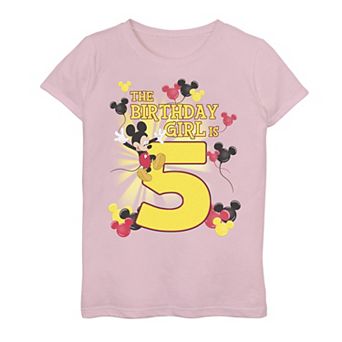Disney's Mickey Mouse Girls 7-16 5th Birthday Girl Tee