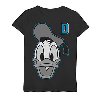 Disney's Donald Duck Girls 7-16 Varsity Letter Face Tee