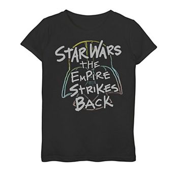 Girls 7-16 Star Wars Empire Strikes Back Rainbow Vader Helmet Graphic Tee