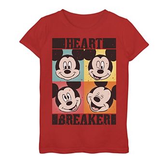 Disney's Mickey Mouse Girls 7-16 Heart Breaker Pop Art Panels Graphic Tee
