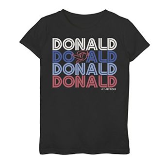 Disney's Donald Duck Girls 7-16 Head Name Stack Tee