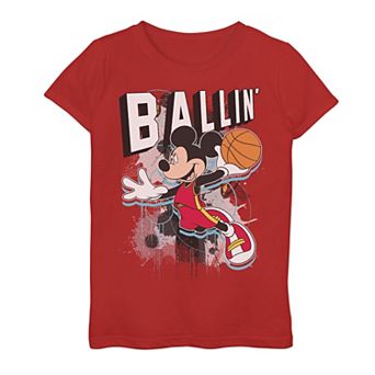 Girls 7-16 Disney's Mickey Mouse Ballin' Portrait Tee