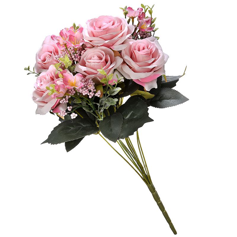 National Tree Company 19-in. Artificial Pink Rose Bundle