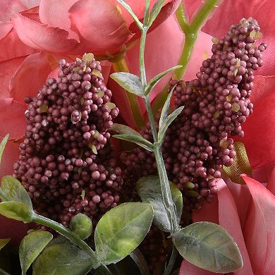 National Tree Company 19-in. Artificial Pink Rose Bundle