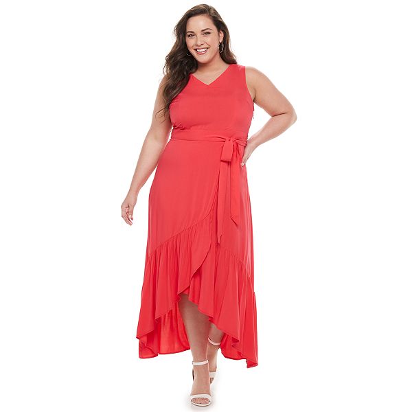 Plus Size Apt. 9® Faux Wrap Ruffled Maxi Dress