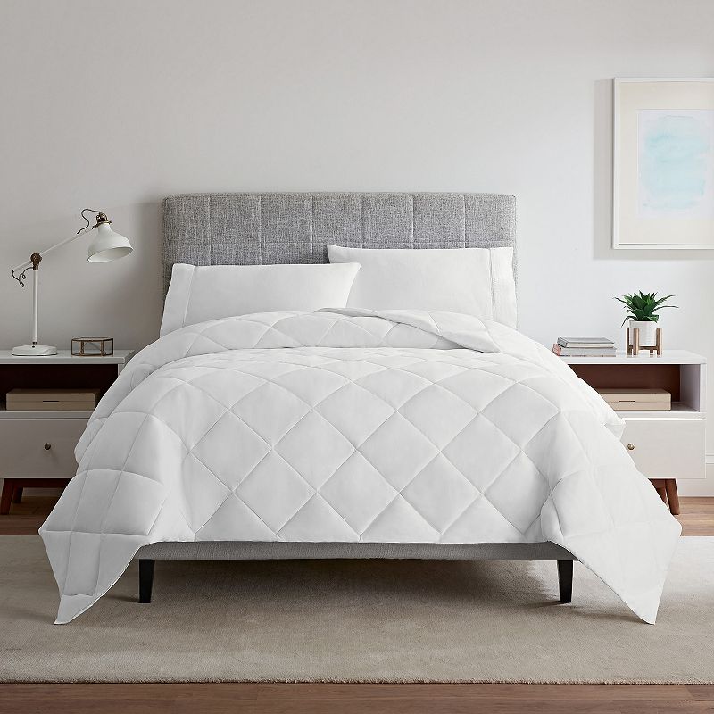 Serta Air Dry Down Altrenative Lightweight Comforter, White, Full/Queen