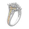Two Tone 10k Gold 1/2 Carat T.W. Diamond Cluster Ring