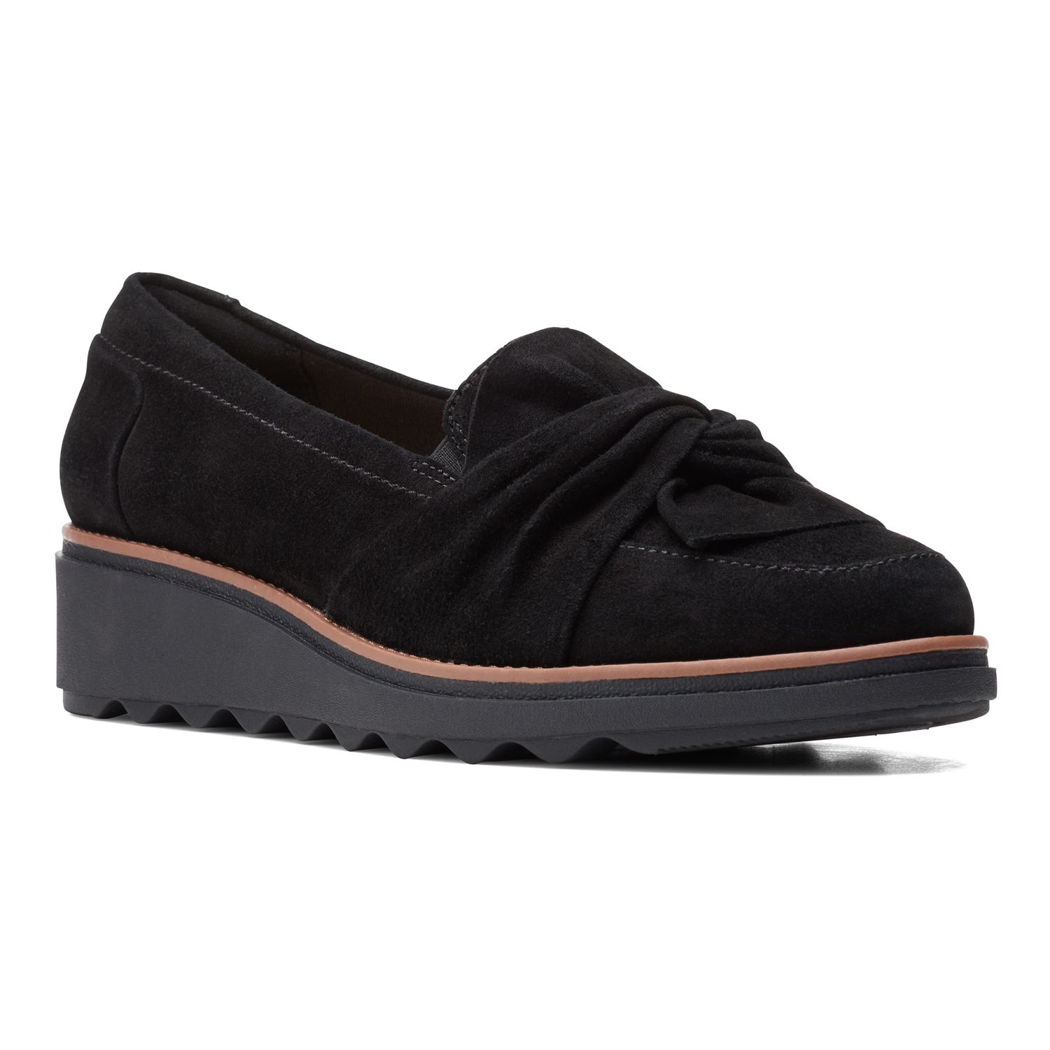 clarks platform loafers