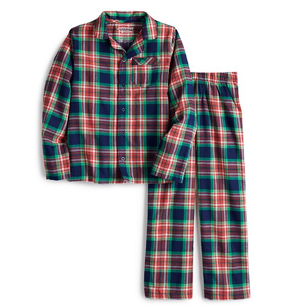Boys 420 Jammies For Your Families® Navy Notch Flannel Top & Pants