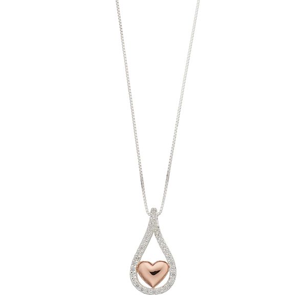 Designer Tear Drop Pendant Sterling Silver 925 Necklace 4g 18“ K1907 