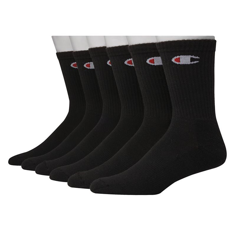 Mens Champion 6-pack Basic Performance Crew Socks, Size: 6-12, Multicolor