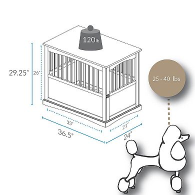 Casual Home Wood Pet Crate End Table