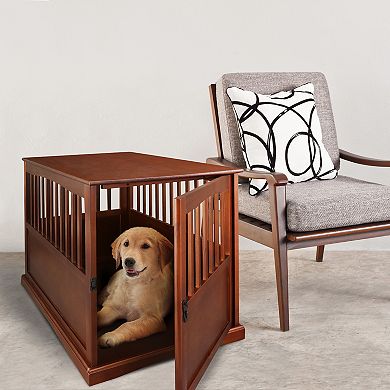 Casual Home Wood Pet Crate End Table