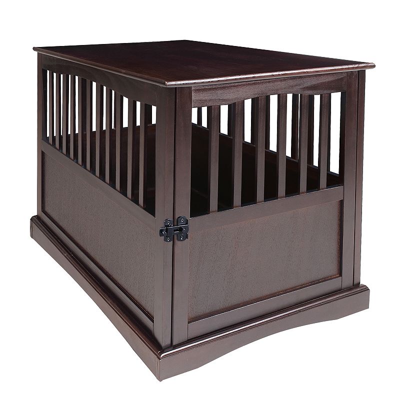Casual Home Wood Pet Crate End Table, Dark Brown