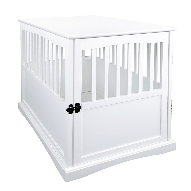 Casual Home Wood Pet Crate End Table, White