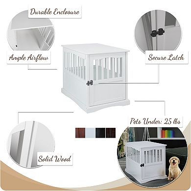Casual Home Small Wood Pet Crate End Table