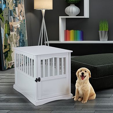 Casual Home Small Wood Pet Crate End Table