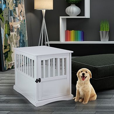 Casual Home Wood Pet Crate End Table