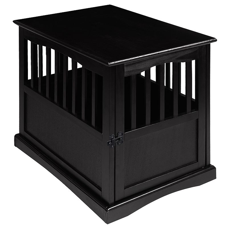 Casual Home Wood Pet Crate End Table, Black