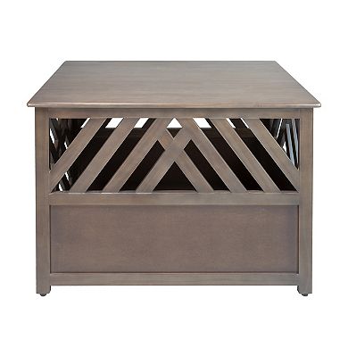 Casual Home Modern Lattice Wooden Pet Crate End Table