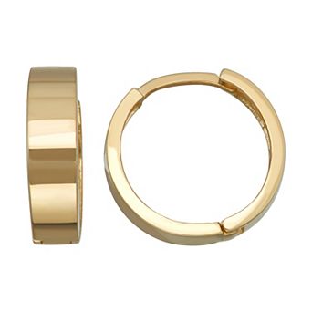 Forever 14K Polished 14k Gold Huggie Hoop Earrings