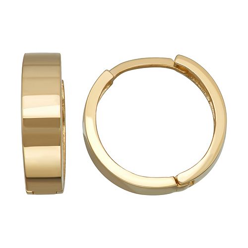 14k Gold Huggie Hoop Earrings