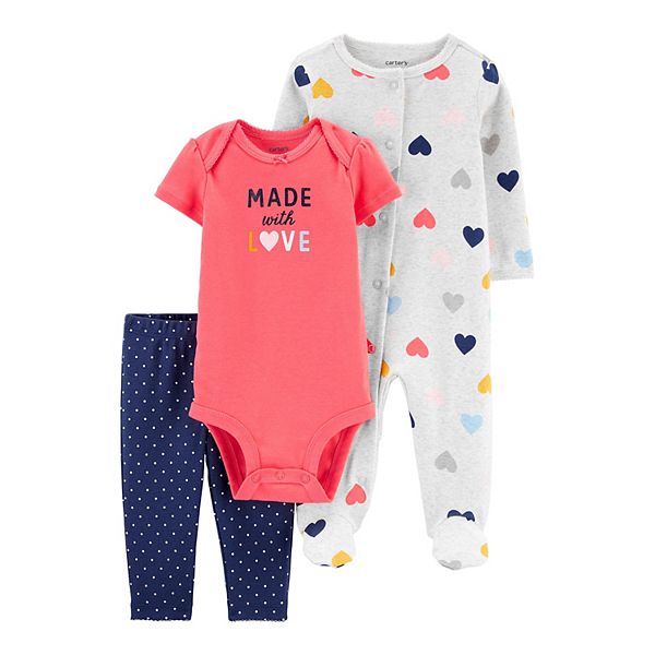 Baby Girl Carter's 3Piece Sleep & Play & Bodysuit Set