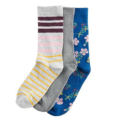 Women's Sonoma Goods For Life® Cotton Rich Crew Socks 3-Pack