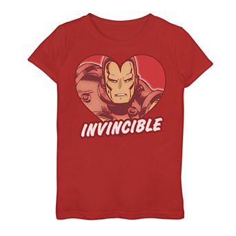 Girls 7-16 Marvel Iron Man "Invincible" Heart Graphic Tee