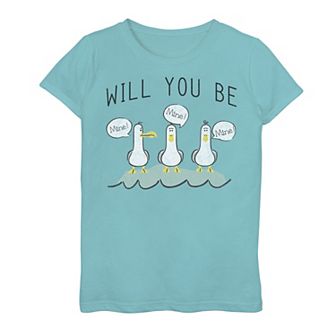 Disney / Pixar's Finding Nemo Girls 7-16 Valentine's Day Seagulls "Will You Be Mine" Tee