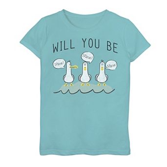 Disney / Pixar's Finding Nemo Girls 7-16 Valentine's Day Seagulls "Will You Be Mine" Tee