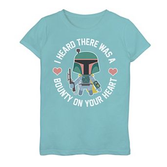 Girls 7-16 Star Wars Boba Fett "Bounty on Your Heart" Valentine's Graphic Tee