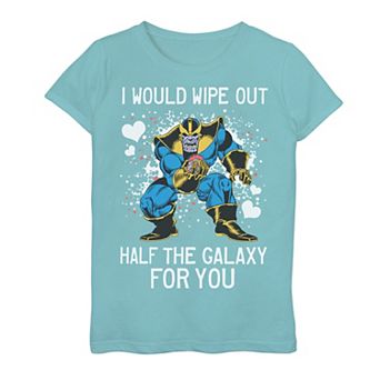 Girls 7-16 Marvel Thanos "I Would Wipe Out Half The Galaxy For You" Valentine's Day Tee