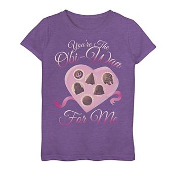 Girls 7-16 Star Wars Valentine's Day "You're The Obi-Wan For Me" Chocolate Heart Box Tee