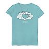 Girls 7-16 Disney Mickey Mouse Heart Hands "In Love" Graphic Tee
