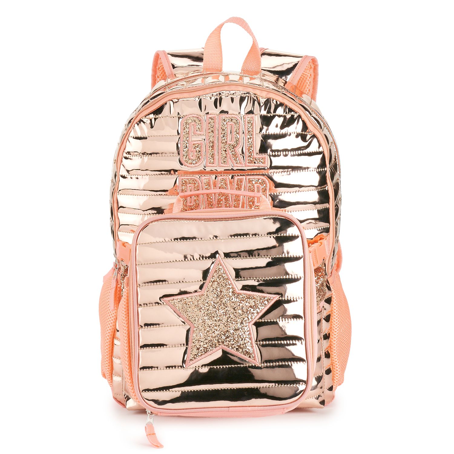 girls metallic backpack