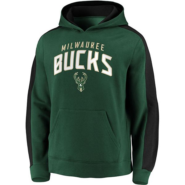 New Milwaukee Bucks Black Hoodie Sweatshirt NBA UNK Mens -Large