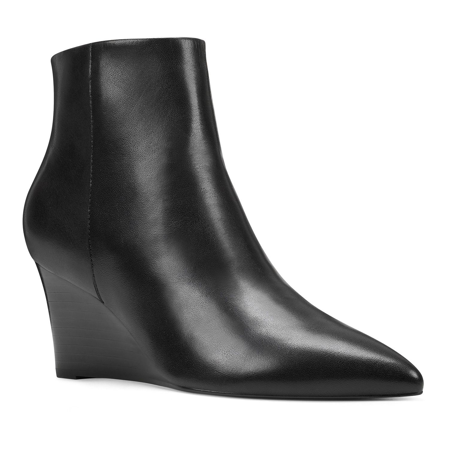 womens leather wedge boots