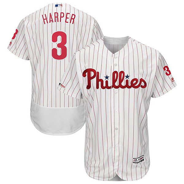 Men's Majestic Bryce Harper White Philadelphia Phillies Home Flex Base  Authentic Collection Player Jersey
