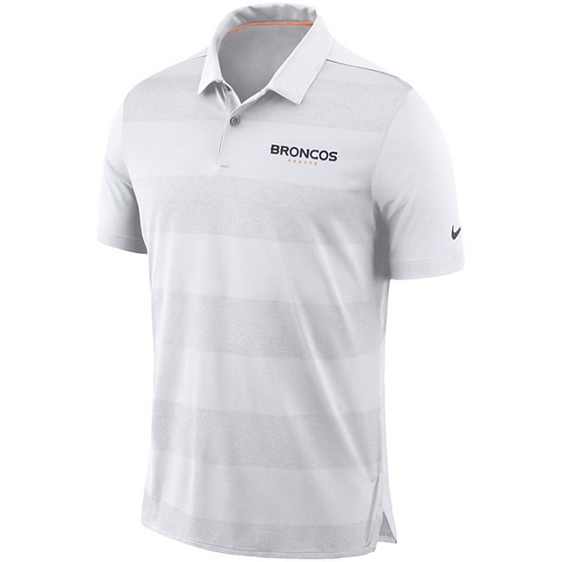 Men's Nike White Denver Broncos Sideline Early Season Wordmark Performance  Polo