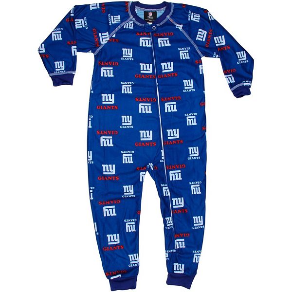 New York Giants Toddler Piped Raglan Full Zip Coverall Royal Blue