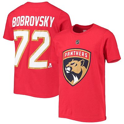 Youth Sergei Bobrovsky Red Florida Panthers Name Number T Shirt