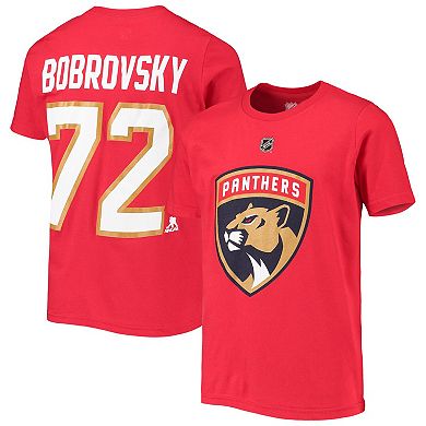 Youth Sergei Bobrovsky Red Florida Panthers Name & Number T-Shirt
