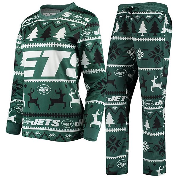 Women's Green New York Jets Holiday Pajama Set