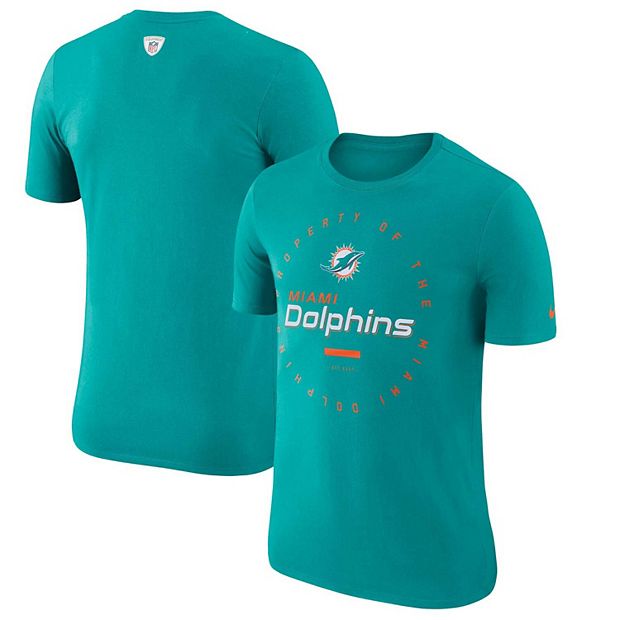 Men's Nike Aqua Miami Dolphins Sideline Property Of Performance T-Shirt