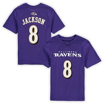 Youth Lamar Jackson Purple Baltimore Ravens Propulsion Name & Number T-Shirt