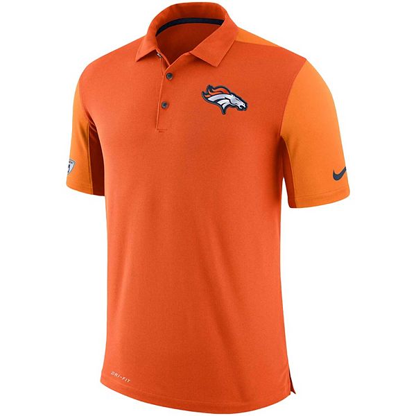 Men's Nike Orange Denver Broncos Sideline Team Issue Logo Performance Polo