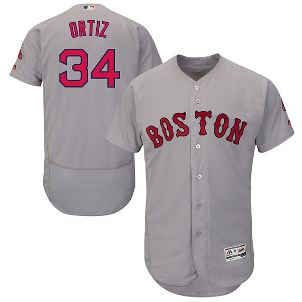 تفريغ الخشب Men's Majestic David Ortiz Gray Boston Red Sox Road Flex Base Authentic  Collection Player Jersey تفريغ الخشب