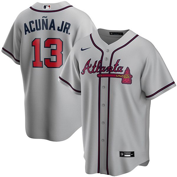 Atlanta Braves Nike Official Replica Home Jersey - Mens with Acuna Jr. 13  printing
